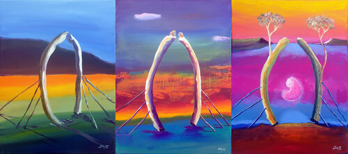 Triptyque de l'alliance de Philippe Abril, Pintura a la venta en Singulart