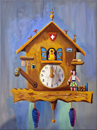 Coucou de ferme par Philippe Abril, Peinture en vente sur Singulart