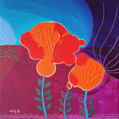 Coquelicots nouveaux di Philippe Abril, Pittura in vendita su Singulart