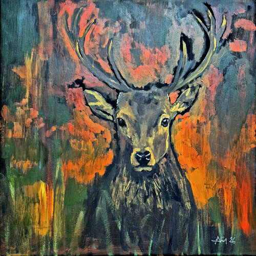 Jeune cerf par Philippe Abril, Peinture en vente sur Singulart