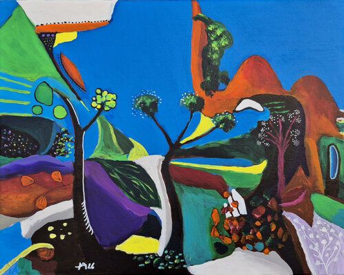 Jardin primitif III par Philippe Abril, Peinture en vente sur Singulart