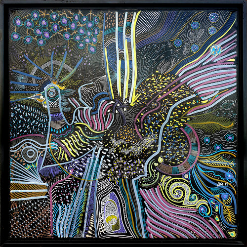 Gallinacé totem von Philippe Abril, Malerei kaufen auf Singulart