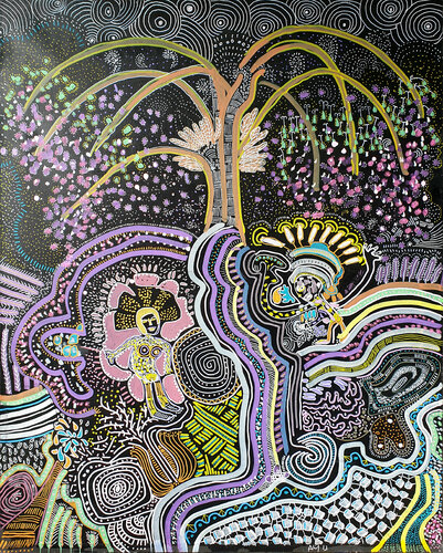 Roi et reine avec attributs royaux par Philippe Abril, Peinture en vente sur Singulart