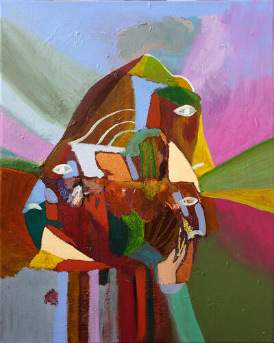 Trois visages paysages von Philippe Abril, Malerei kaufen auf Singulart