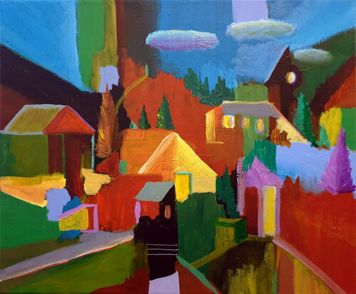Maisons et maisonnettes par Philippe Abril, Peinture en vente sur Singulart