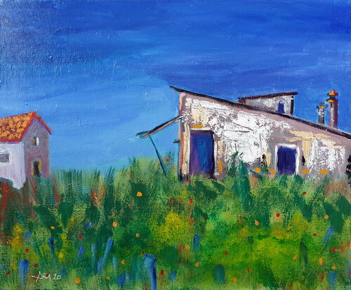 Les baraques (II) par Philippe Abril, Peinture en vente sur Singulart