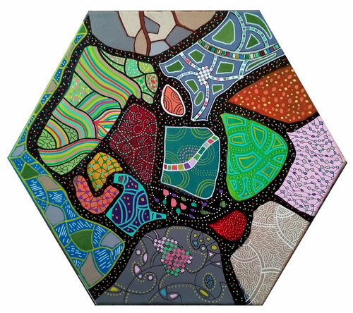 Thèmes (Hexagone) by Philippe Abril, Painting for Sale on Singulart