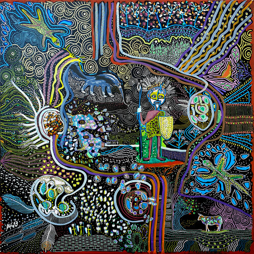 Berger et guerrier di Philippe Abril, Pittura in vendita su Singulart