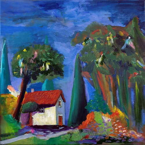 Nocturne aux oiseaux by Philippe Abril, Painting for Sale on Singulart