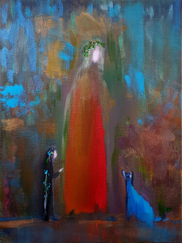 Chien bleu di Philippe Abril, Pittura in vendita su Singulart