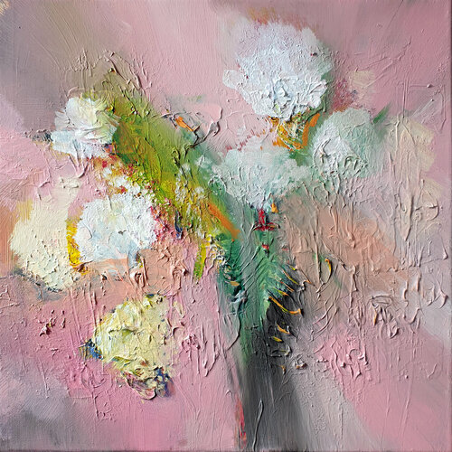 Blanches fleurs di Philippe Abril, Pittura in vendita su Singulart
