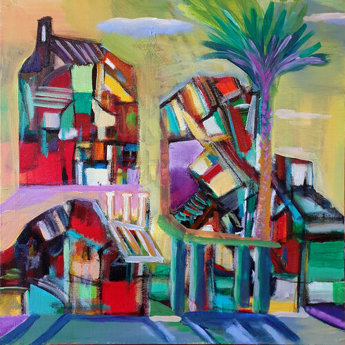 Village Vacances de Philippe Abril, Pintura a la venta en Singulart