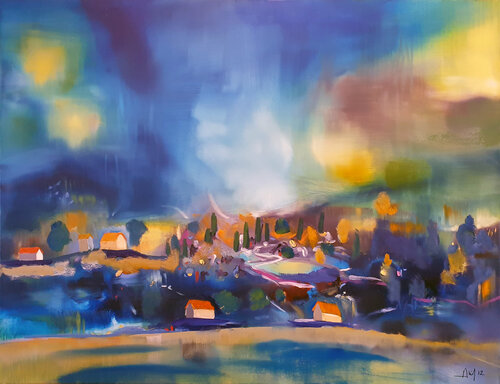 Les fermes du plateau di Philippe Abril, Pittura in vendita su Singulart