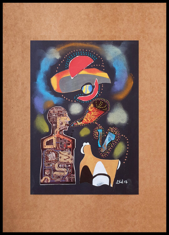 Collages sur Canson noir I Philippe Abril