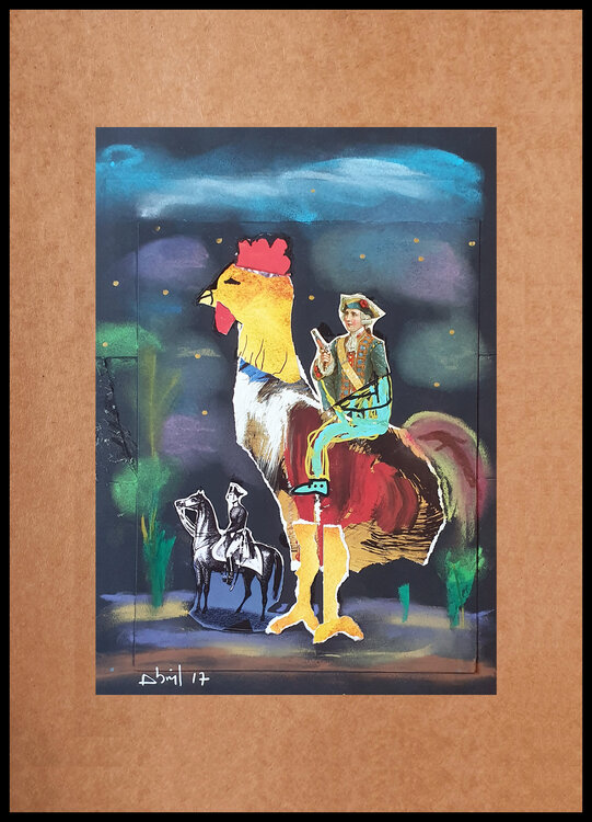 Collages sur Canson noir VI Philippe Abril