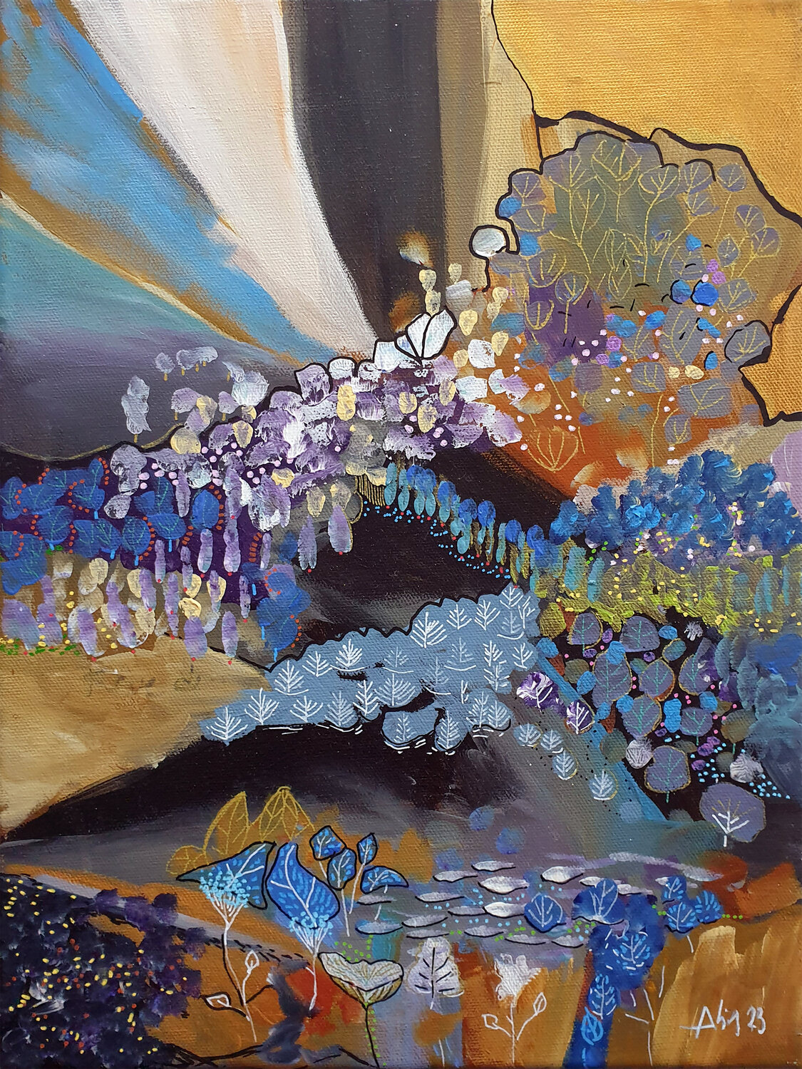 Petit Poucet von Philippe Abril (2023) Malerei Acryl auf Leinwand