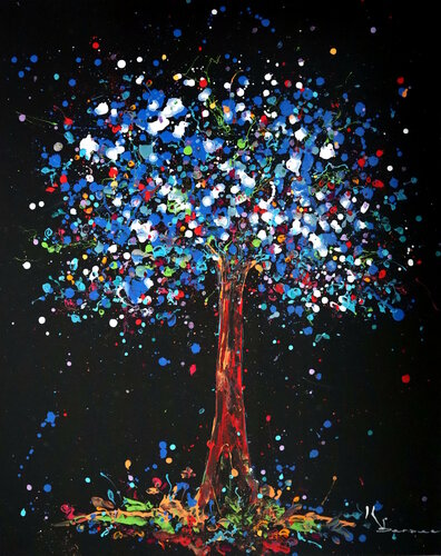 Arbre la nuit di Kspersee, Pittura in vendita su Singulart