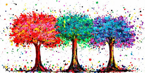 Les Trois Arbres di Kspersee, Pittura in vendita su Singulart