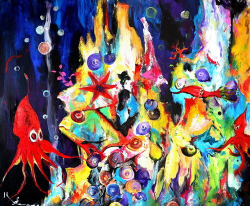 Les profondeurs de l'océan di Kspersee, Pittura in vendita su Singulart