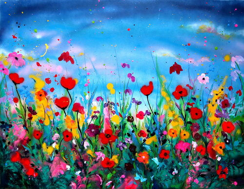 Blooming garden-XXL van Kspersee, Schilderij te koop op Singulart