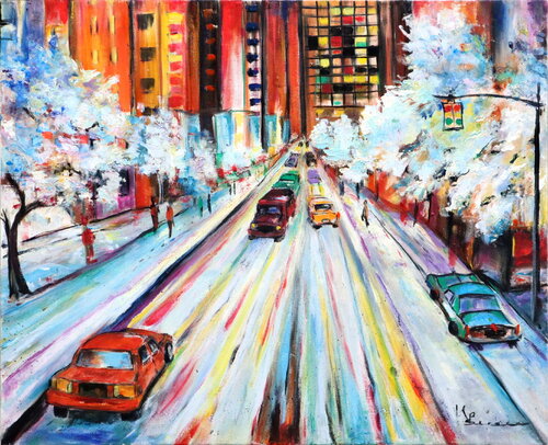 Boulevard sous la neige von Kspersee, Malerei kaufen auf Singulart