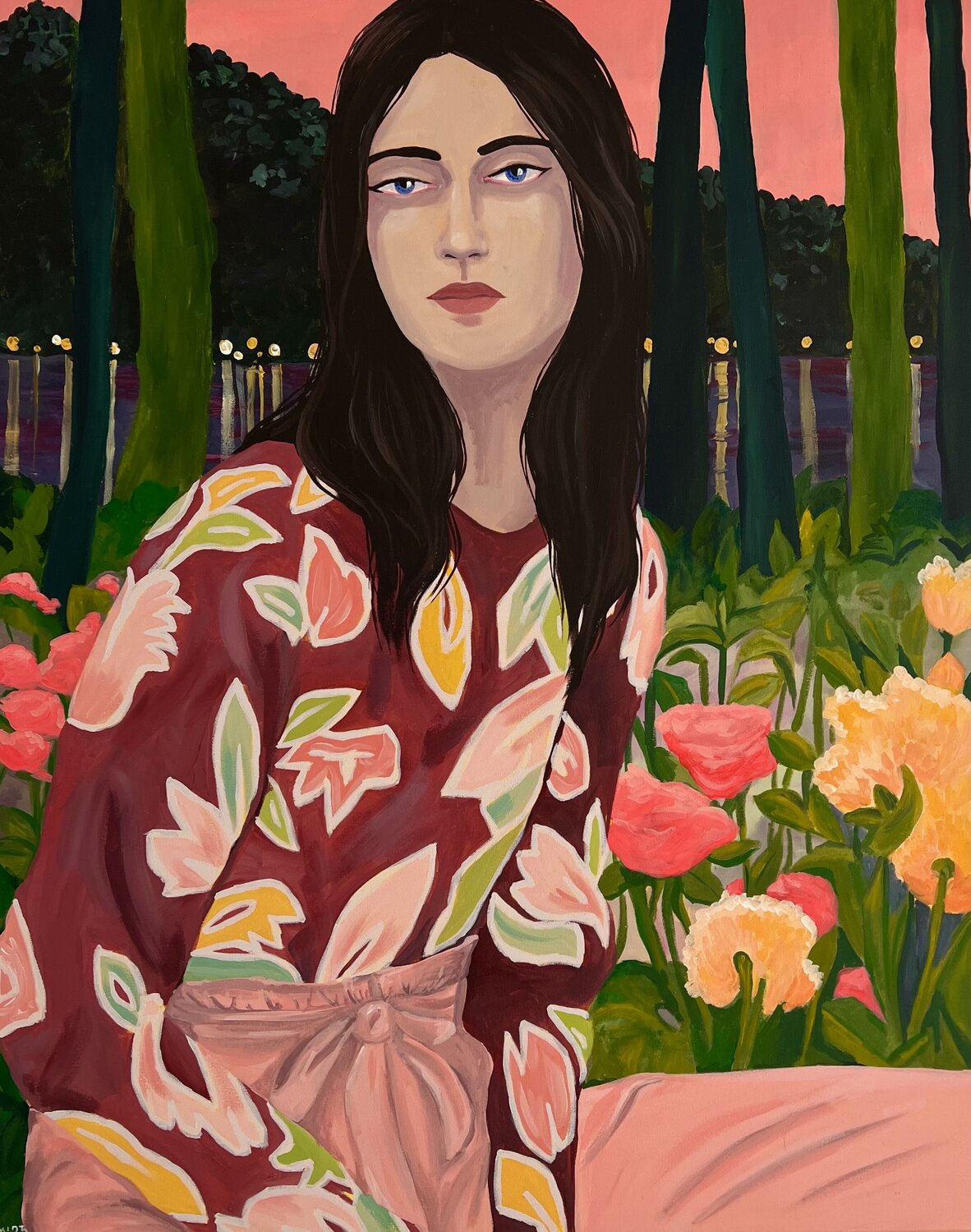 Flowerlit grace by Vanessa Van Meerhaeghe (2023) Painting Acrylic on