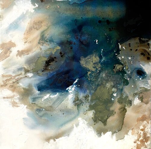 Winter by the sea 1 (the waves) by Cristina Dalla Valentina, Painting for Sale on Singulart