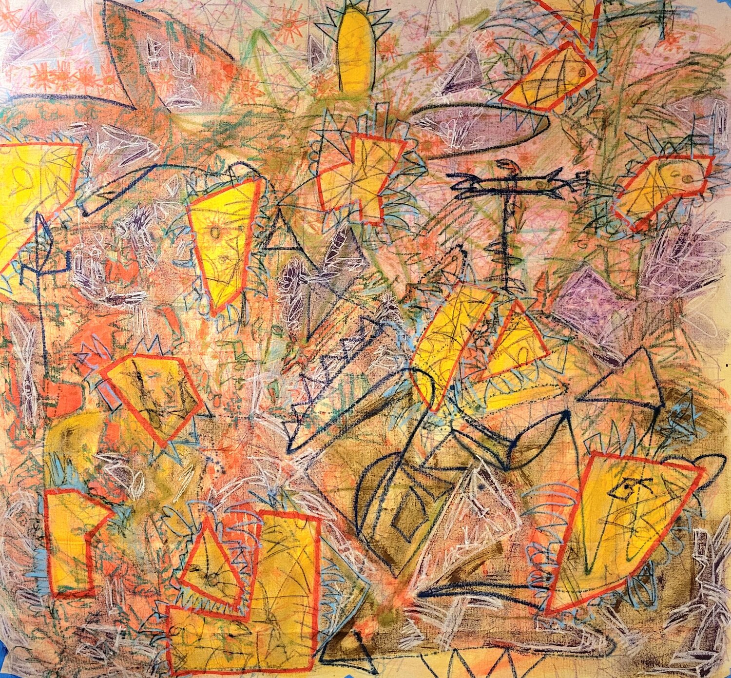 "Constellation of the Bird and the Snake" Ruben Nieto Originalgemälde zu verkaufen