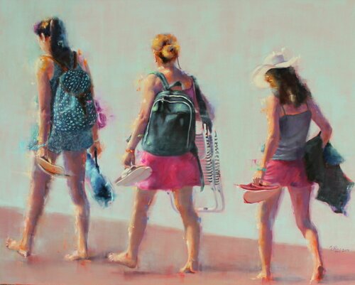 Les Drôles de Dames by Maryline Mercier, Painting for Sale on Singulart