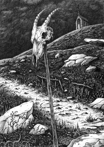 L'Ancienne Messe by Michaël Brack, Drawing for Sale on Singulart