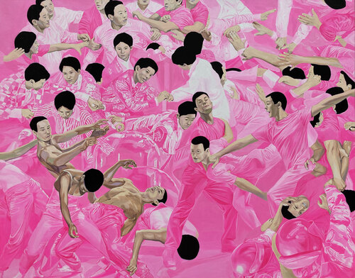 The Pink Battlefield by Su Hyun Kim, Painting for Sale on Singulart