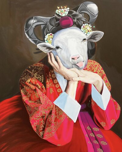 The years of the Sheep bitch by Su Hyun Kim, 油畫 for Sale on Singulart