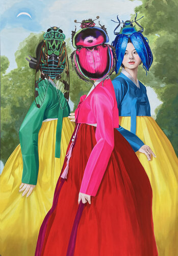 Three wise women by Su Hyun Kim, Painting for Sale on Singulart