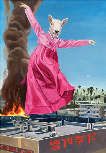 The Laughing Lamb's Leap by Su Hyun Kim, 油畫 for Sale on Singulart