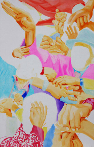 The Happy home encounter IV van Su Hyun Kim, Schilderij te koop op Singulart