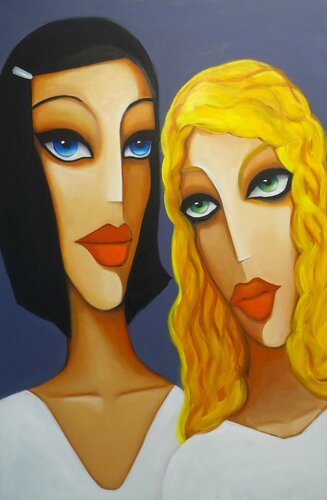 Sisters van Angelika Bes, Schilderij te koop op Singulart
