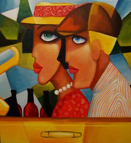 To the picnic van Angelika Bes, Schilderij te koop op Singulart