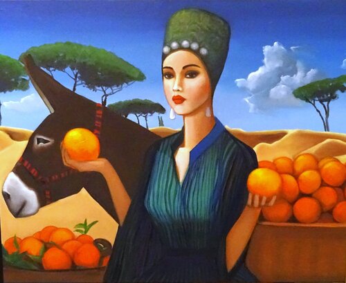 Orange vendor van Angelika Bes, Schilderij te koop op Singulart