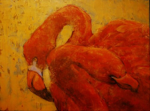 Red and gold van Angelika Bes, Schilderij te koop op Singulart