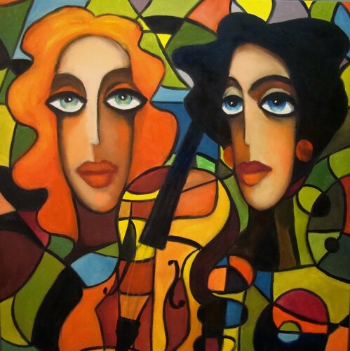 Cellists van Angelika Bes, Schilderij te koop op Singulart