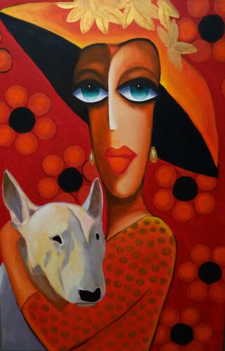 Mademoiselle and Fifi van Angelika Bes, Schilderij te koop op Singulart