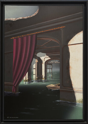 La barque et l'ombre (Encadré) par Thierry Van Quickenborne, Peinture en vente sur Singulart