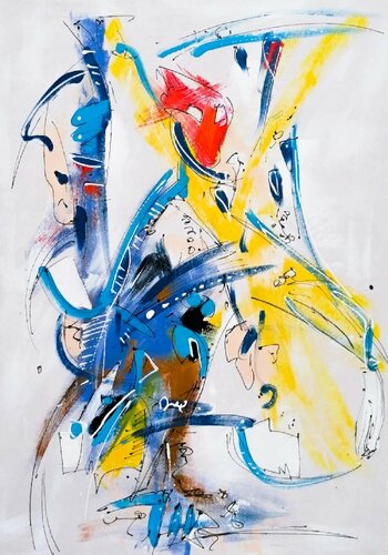 Commedia dell'arte van Luc Villard, Schilderij te koop op Singulart