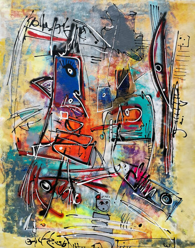 The Eternal Triangle par Luc Villard, Peinture en vente sur Singulart