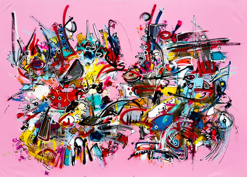 La Vie en Rose par Luc Villard, Peinture en vente sur Singulart