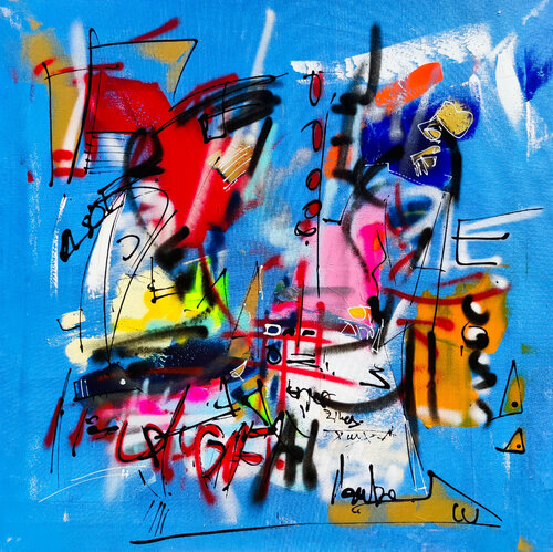 Bleu Saphir di Luc Villard, Pittura in vendita su Singulart