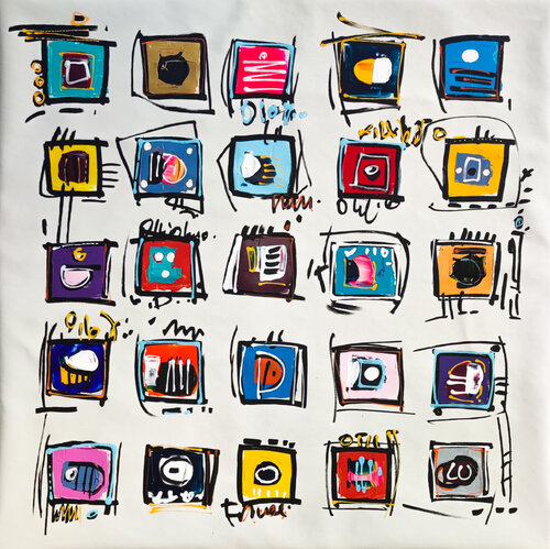 Échiquier 3 di Luc Villard, Pittura in vendita su Singulart