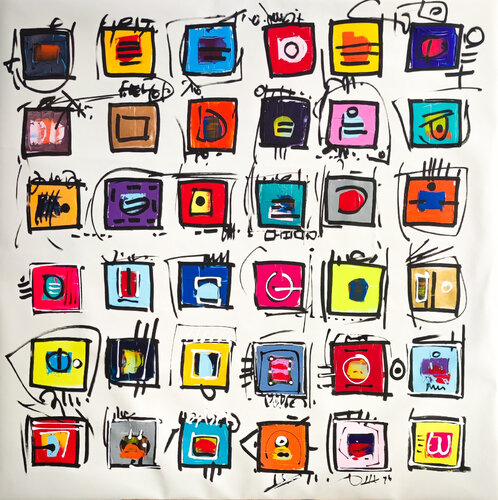 Échiquier 4 di Luc Villard, Pittura in vendita su Singulart