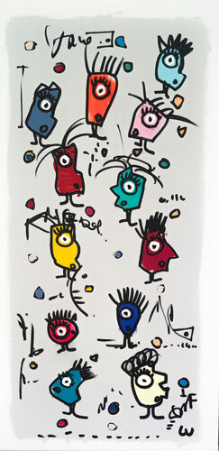 Un monde à partager van Luc Villard, Schilderij te koop op Singulart