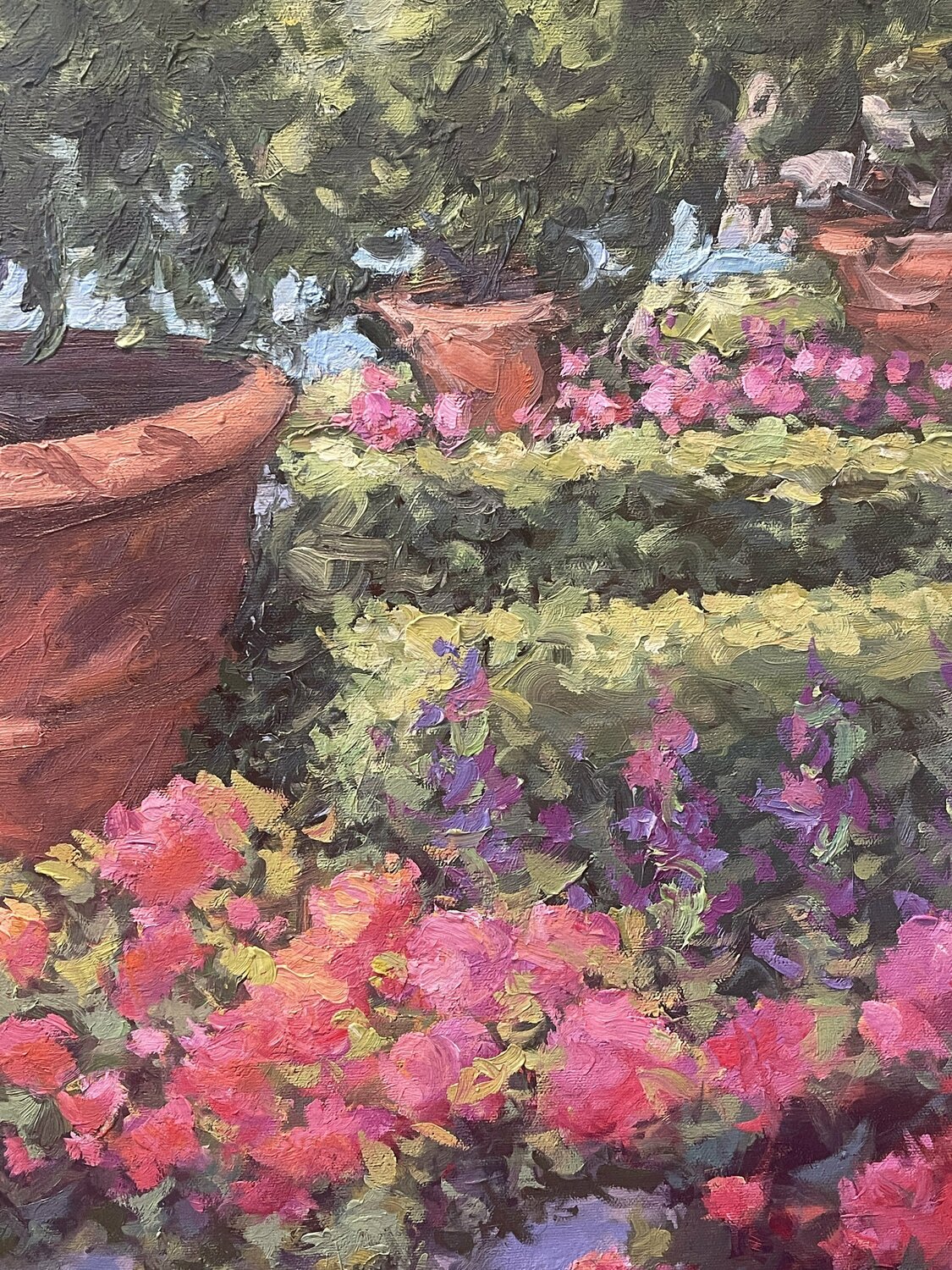 油絵 油彩  絵画 【giardino fiorito colorato
】 油絵 油彩 絵画 【giardino fiorito colorato 】